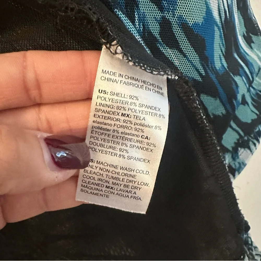 Chico’s Leaf-Print Mesh Cardigan and Matching Tank Set Size Medium Open Front